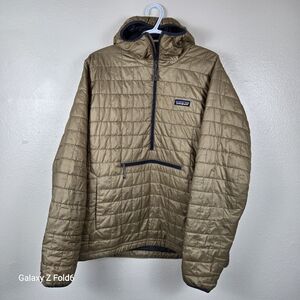 Patagonia Men’s L Nano Puff Pullover Hoodie Brown Insulated PrimaLoft WaterResis